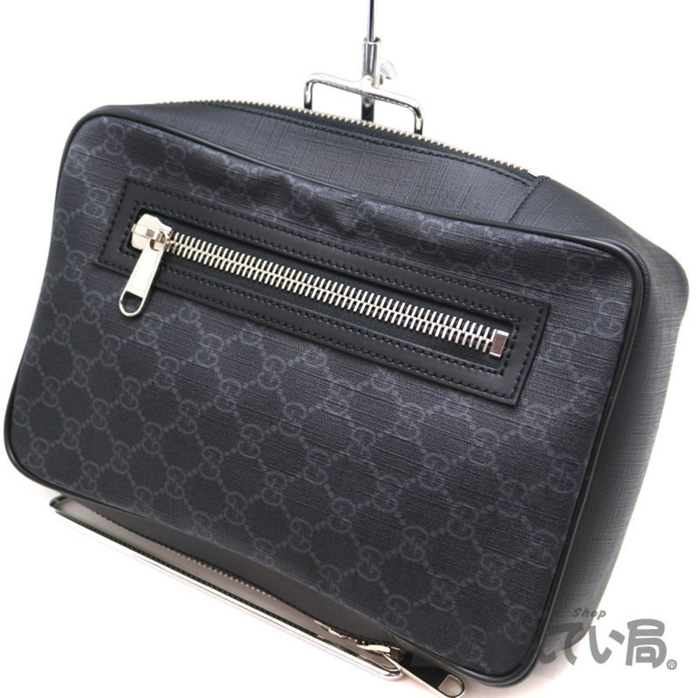 GUCCI Soft GG Supreme Belt Bag Shoulder Leather Black